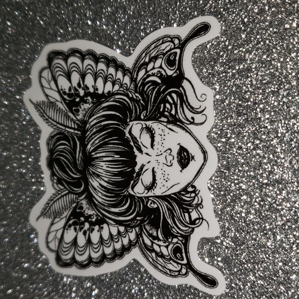 ART Gothic Butterfly woman WATERPOOF Sticker